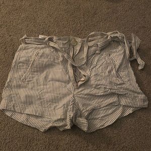 Blue and white striped American eagle shorts